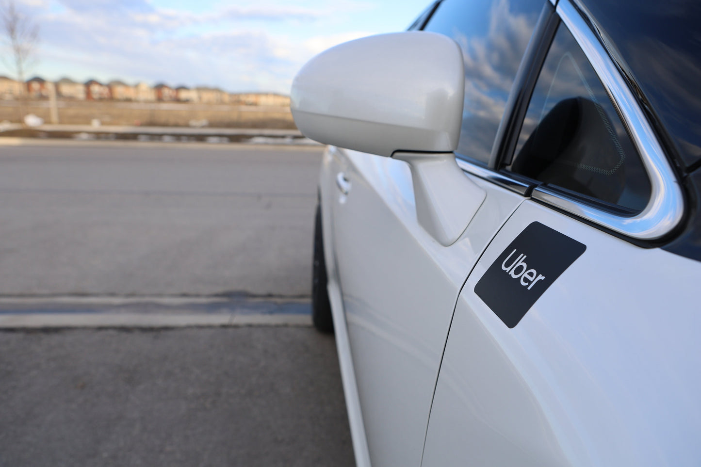 Set of 2: Uber Logo | Cut out Vinyl Decal Sticker | Black or White Designs | Newest Uber Logo | Transparent Text | ridesharing food delivery - Sticky Maker