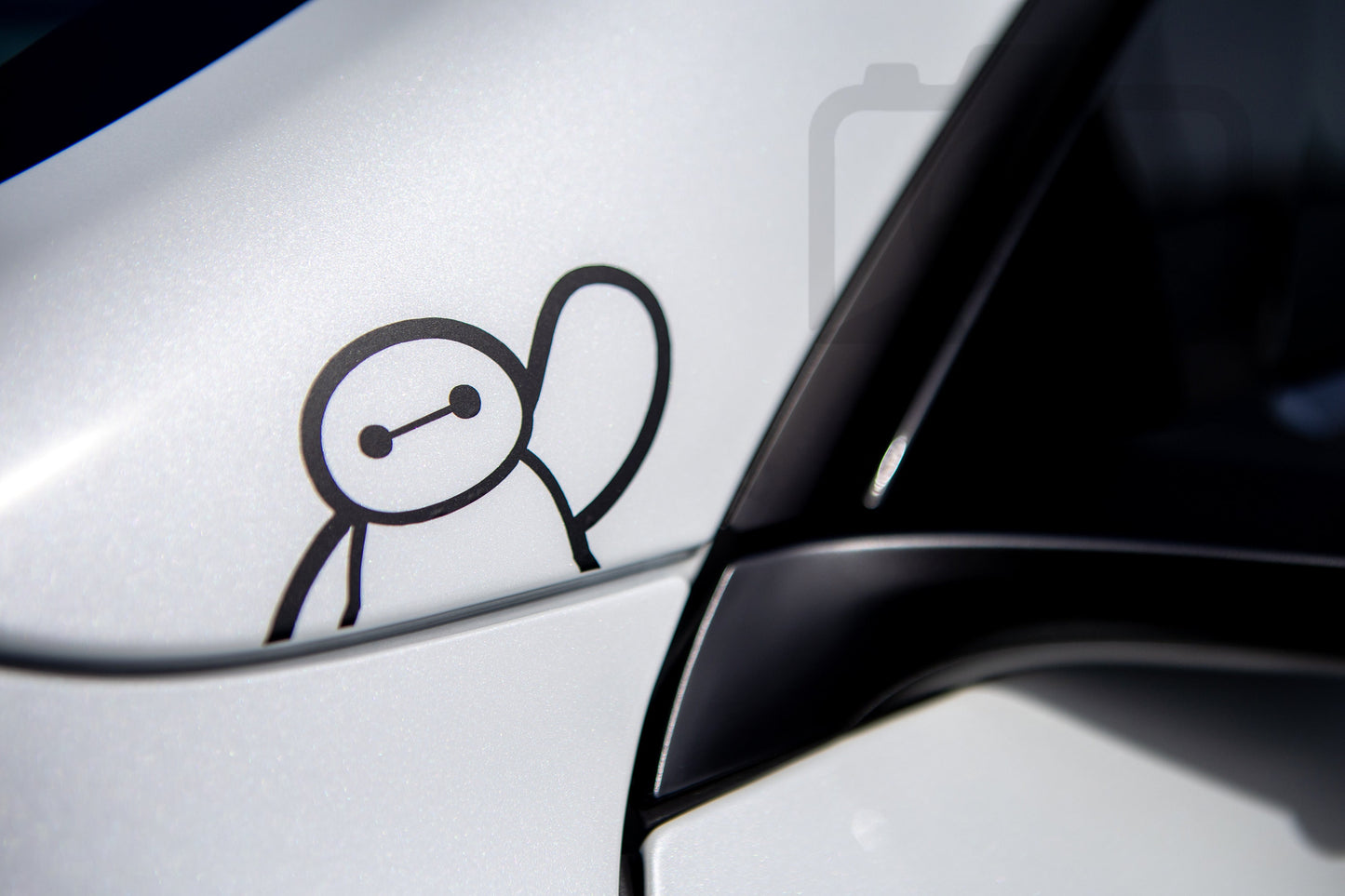 Baymax Sticker | Vinyl Decal | Tesla Decal | Tesla Sticker | Tesla Vinyl | Charge Port | Decal Baymax Tesla Car Name Decal Cute - Sticky Maker