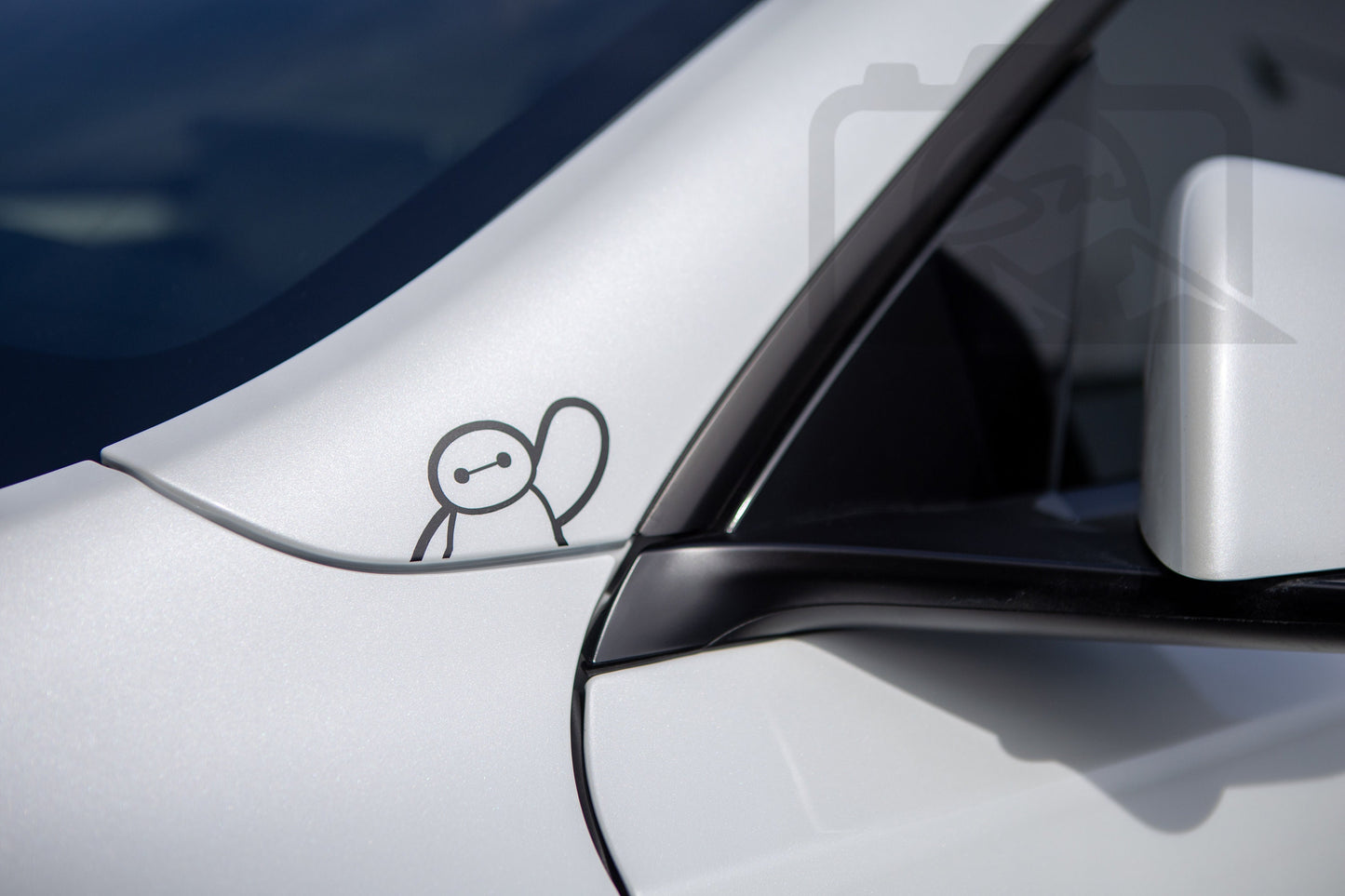 Baymax Sticker | Vinyl Decal | Tesla Decal | Tesla Sticker | Tesla Vinyl | Charge Port | Decal Baymax Tesla Car Name Decal Cute - Sticky Maker