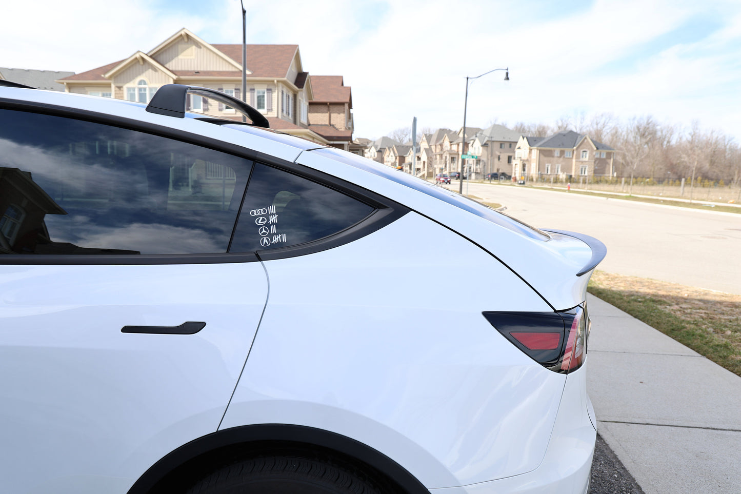 Tesla Race Tally Vinyl Decal | Window Sticker Bumper Sticker | Funny Decal | Tesla Model Y Model 3 Model S Model X - Sticky Maker