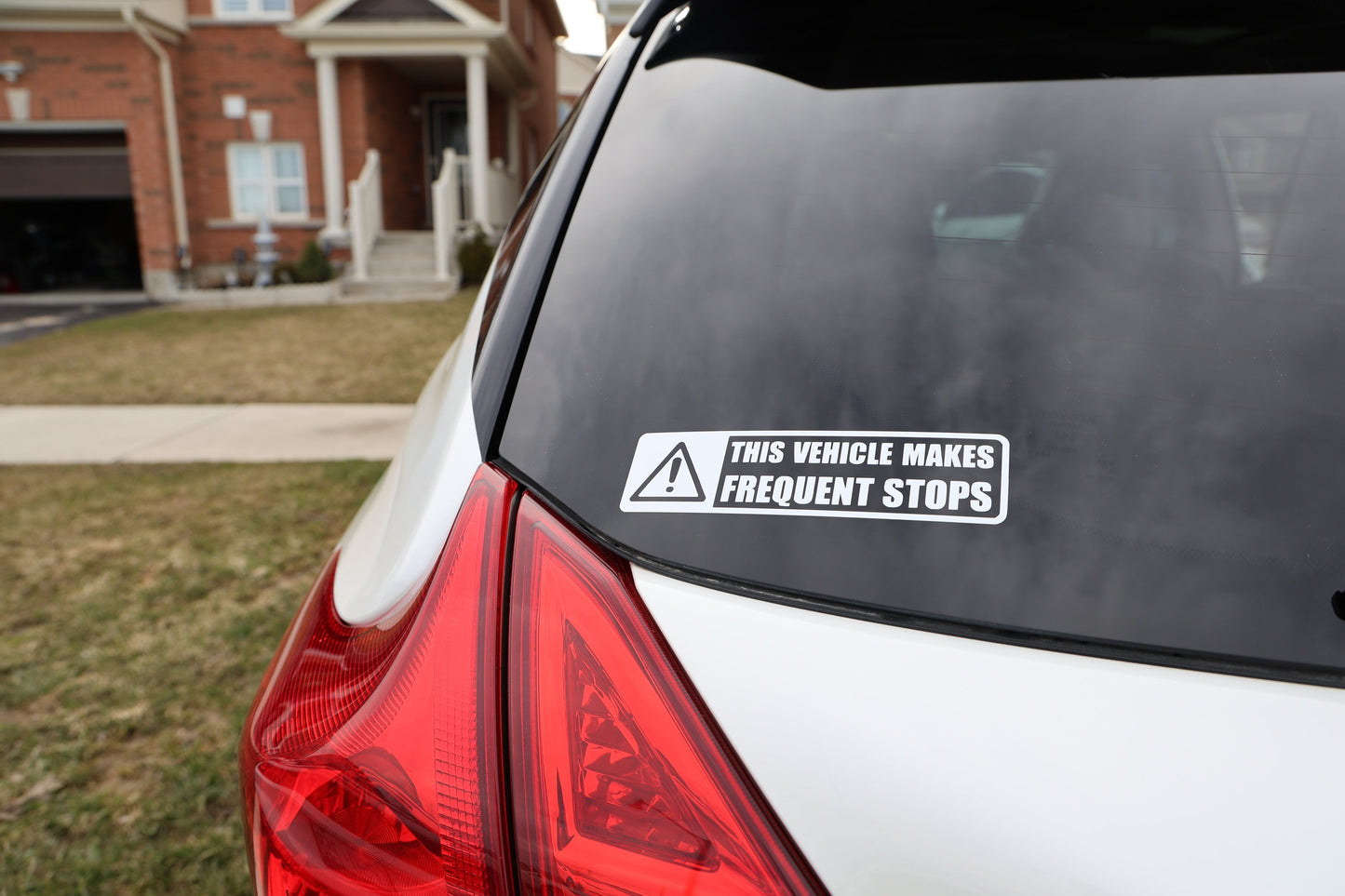 Caution This Vehicle Makes Frequent Stops Decal | Vinyl Decal Sticker | Food Delivery Driver Bumper Sticker Car Decal Window Decal - Sticky Maker