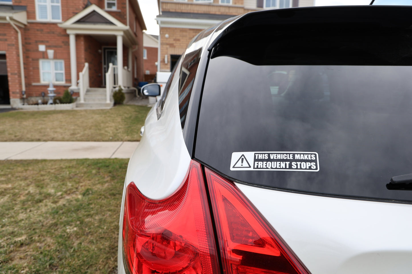 Caution This Vehicle Makes Frequent Stops Decal | Vinyl Decal Sticker | Food Delivery Driver Bumper Sticker Car Decal Window Decal - Sticky Maker