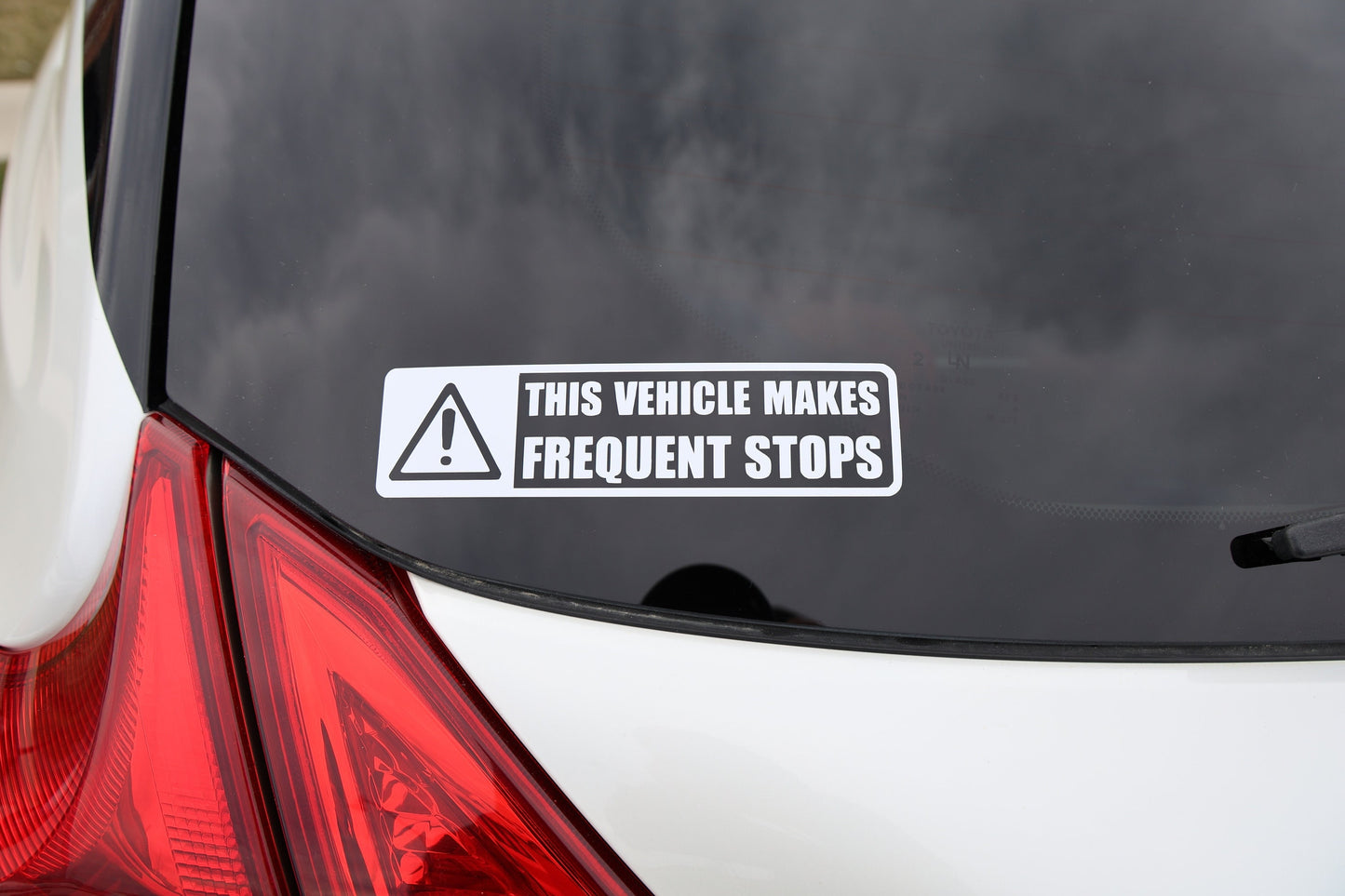 Caution This Vehicle Makes Frequent Stops Decal | Vinyl Decal Sticker | Food Delivery Driver Bumper Sticker Car Decal Window Decal - Sticky Maker
