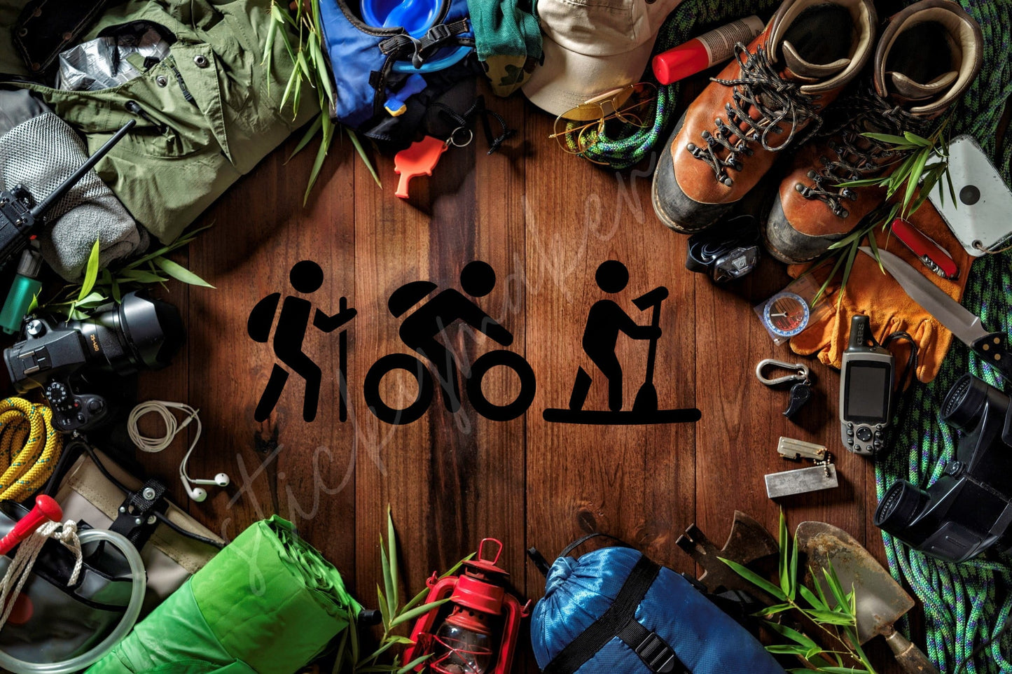 Hike Bike SUP Vinyl Decal | Outdoor | Silhouette | Hiking Biking Paddleboarding Paddle Board | Mountain Biking - Sticky Maker