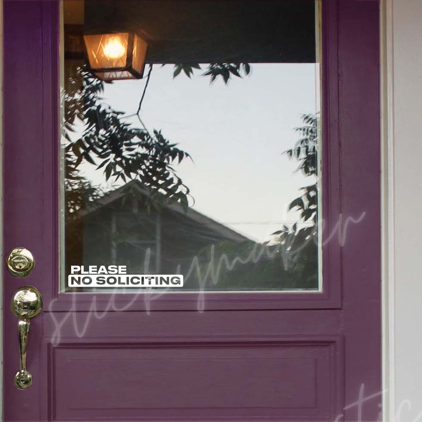 Please No Soliciting Vinyl Decal | Door Sticker | Do Not Knock | No Flyers | Do Not Knock | No Soliciting | Window Decal | Door Decal - Sticky Maker