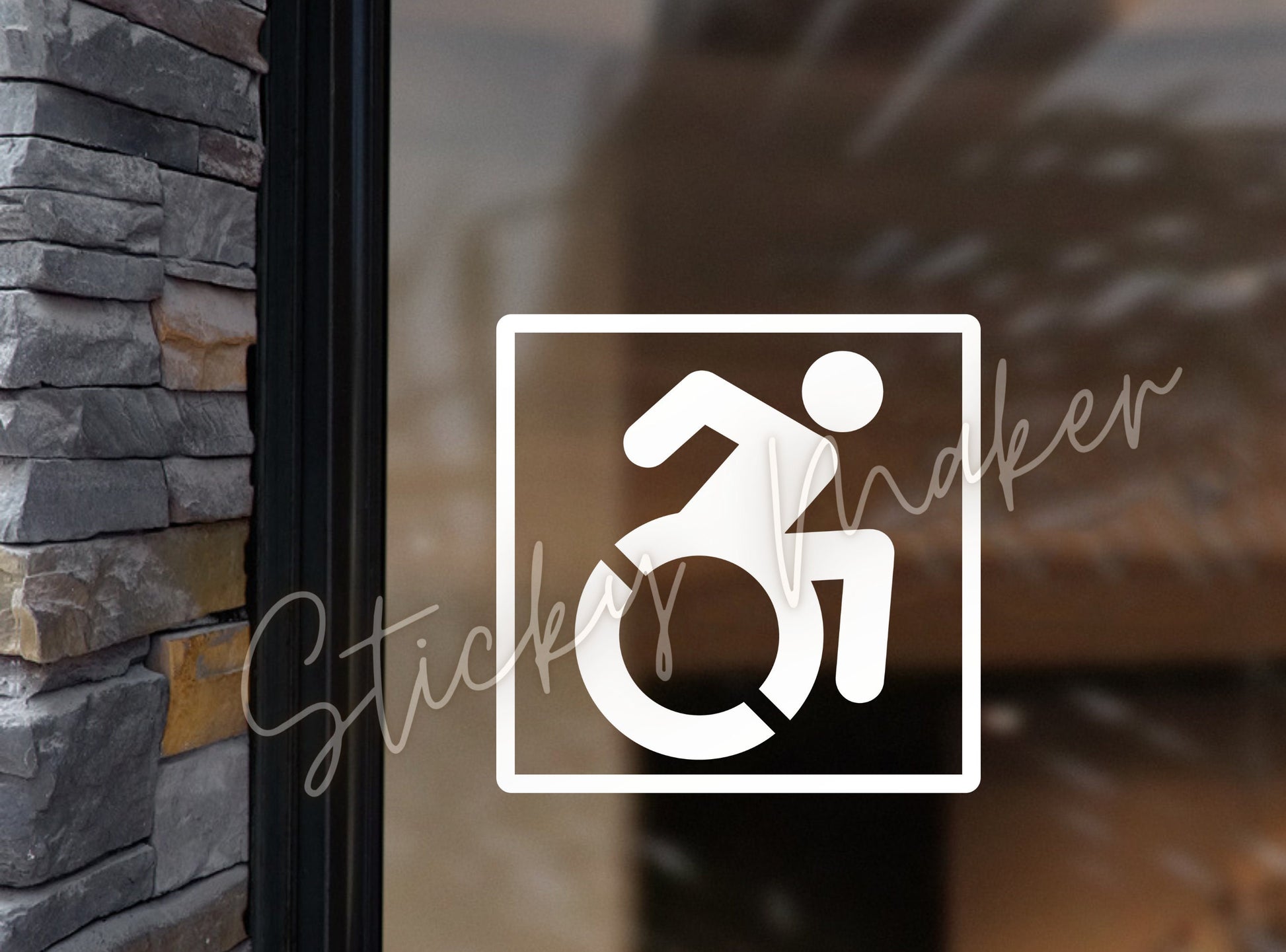 Handicap Sign Decal | Disabled Sign | Handicap Sticker | New Latest Handicap Style | Building Commercial Business Home Company - Sticky Maker