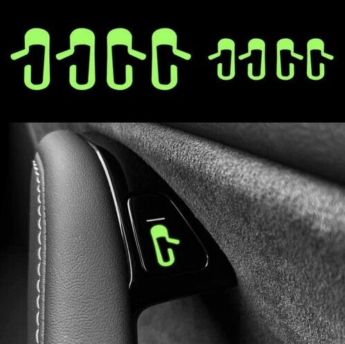 8x Tesla Door Open Decal Glow in the Dark Fluorescent Exit Close 2 Sizes Model Y Model X Model 3 Model S Tesla Door Decal Sticker Vinyl - Sticky Maker