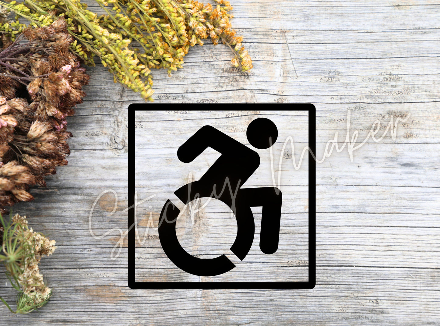 Handicap Sign Decal | Disabled Sign | Handicap Sticker | New Latest Handicap Style | Building Commercial Business Home Company - Sticky Maker
