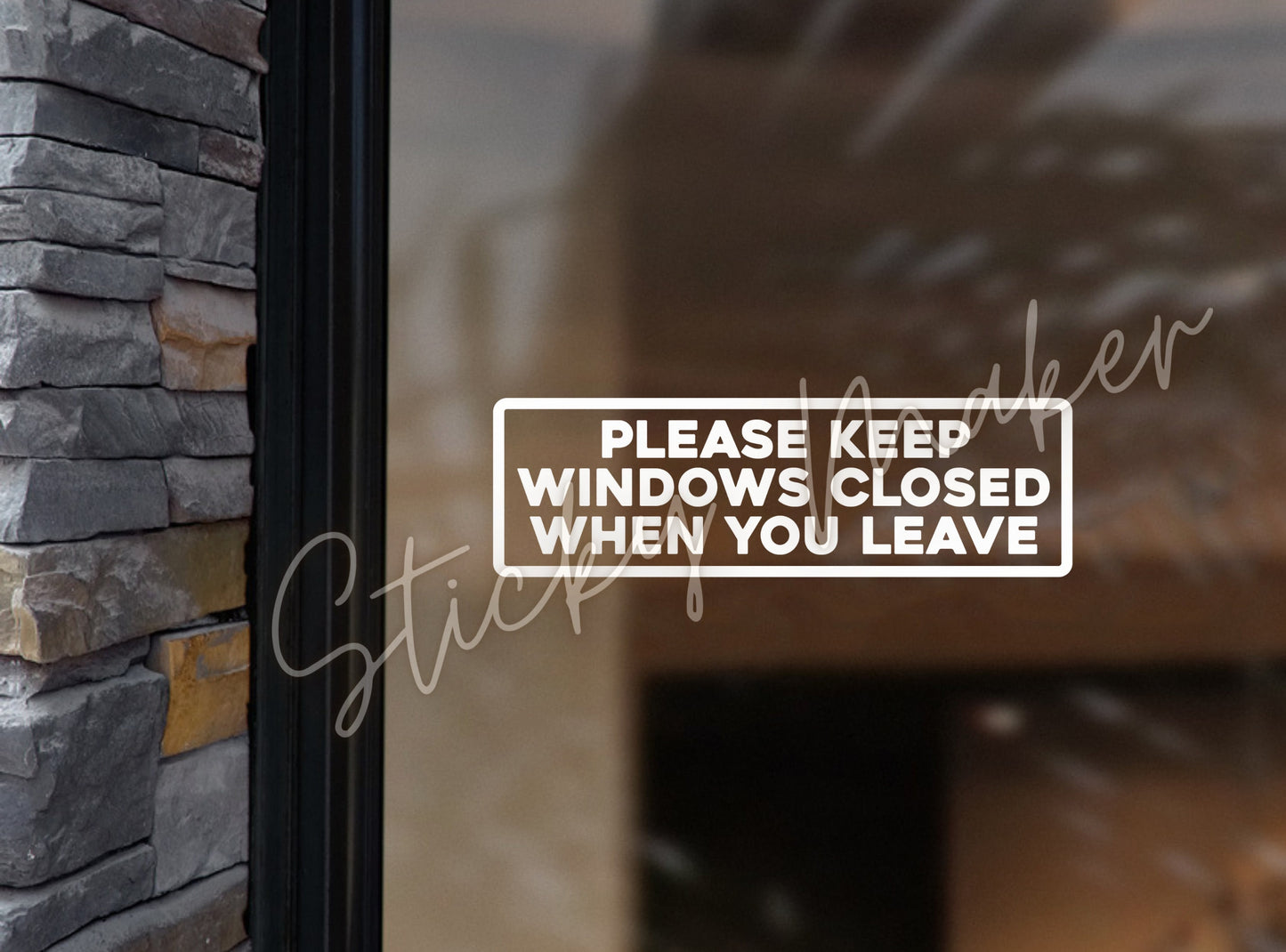 Please Keep Windows Closed When You Leave Vinyl Decal | Window Sticker | Home | Business | Reminder | Friendly Reminder | Windows - Sticky Maker