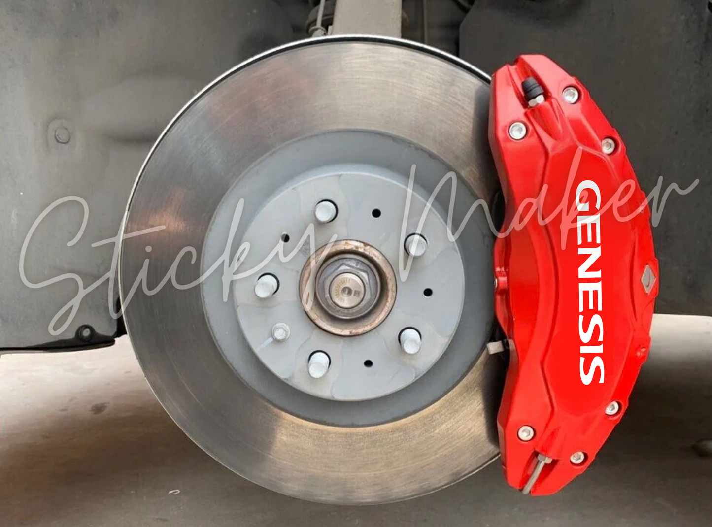 Hyundai Genesis Brake Caliper Vinyl Decal Set – Custom Caliper Lettering - Decal Set of 8