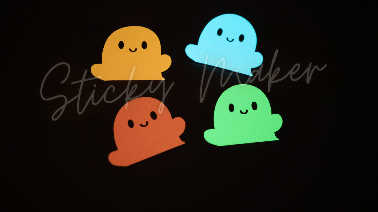 Ghost Decal Glow in the Dark Green or Blue | Vinyl Decal | Glow Ghostie Scary Creepy Cute Funny Car Sticker