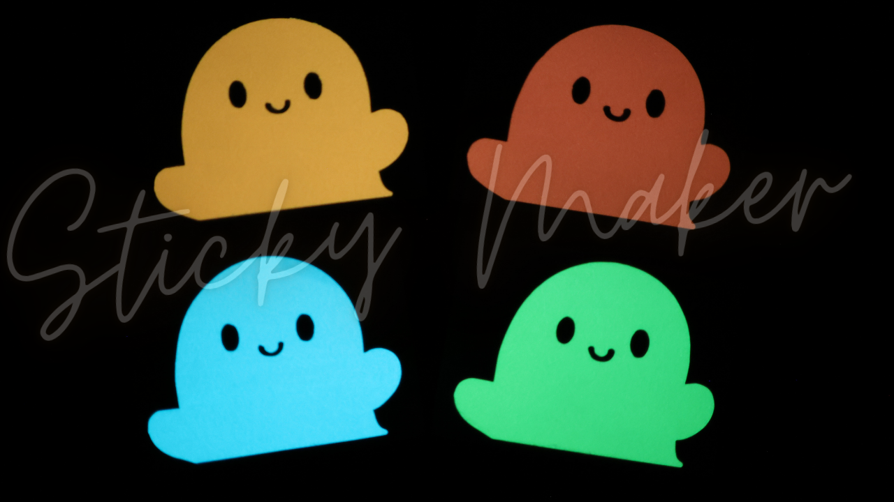 Ghost Decal Glow in the Dark Green or Blue | Vinyl Decal | Glow Ghostie Scary Creepy Cute Funny Car Sticker