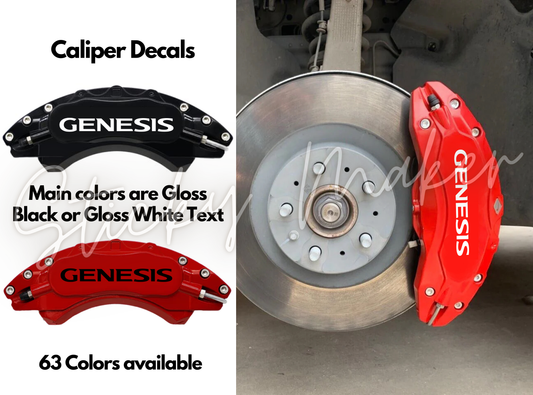 Hyundai Genesis Brake Caliper Vinyl Decal Set – Custom Caliper Lettering - Decal Set of 8