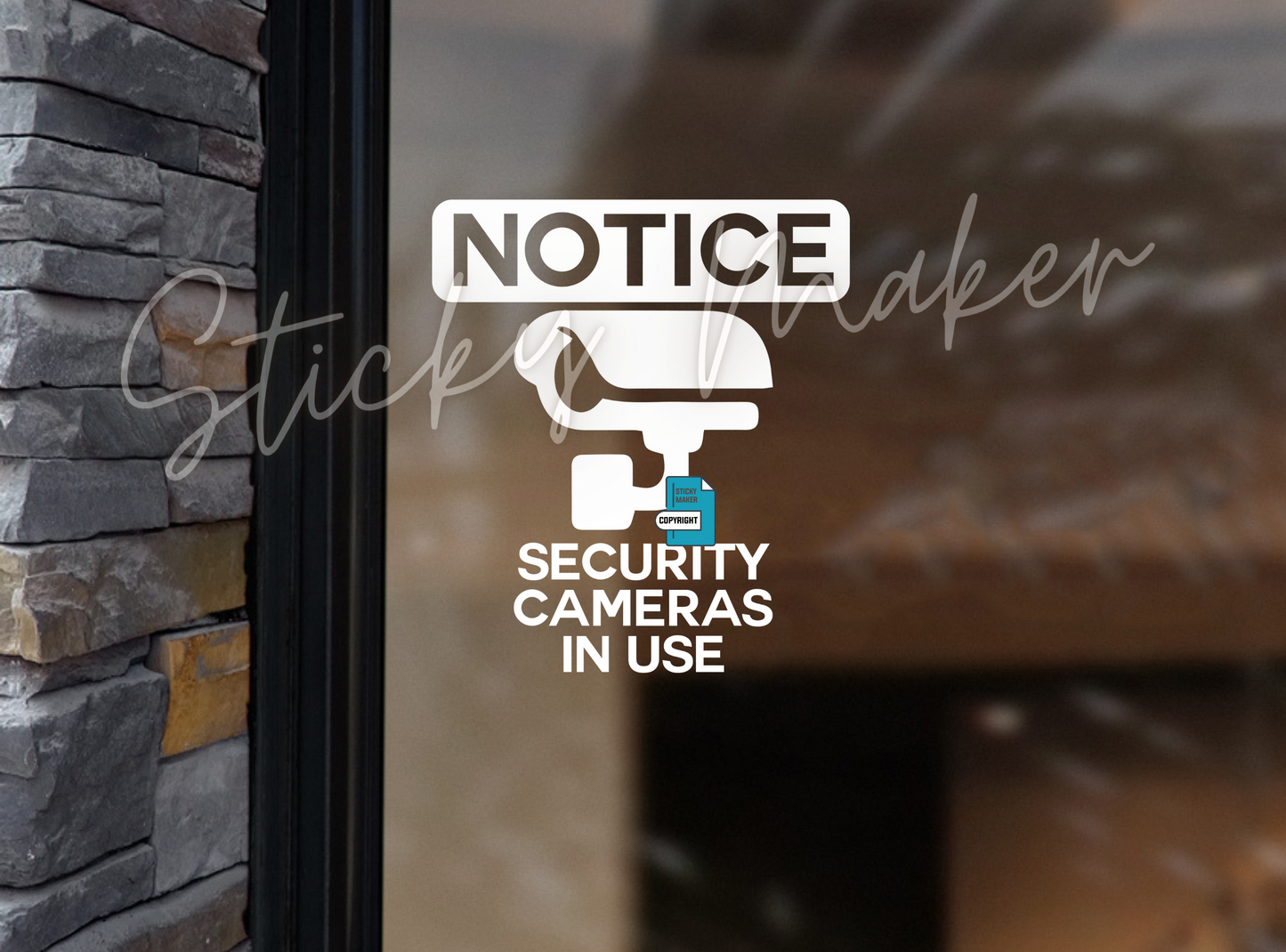 Notice Security Cameras In Use | CCTV | Security Camera Decal Vinyl Sticker | No Trespassing | Warning Recording |  Security Surveillance Decal