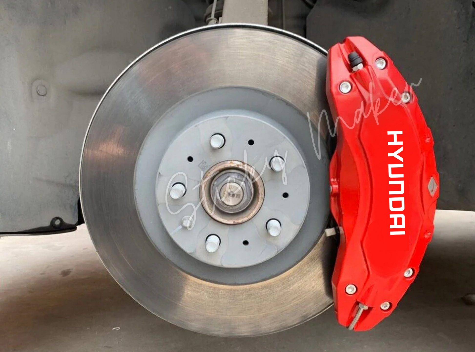 8x Hyundai Brake Caliper Decals | Replacement Brake Stickers Hyundai - Sticky Maker