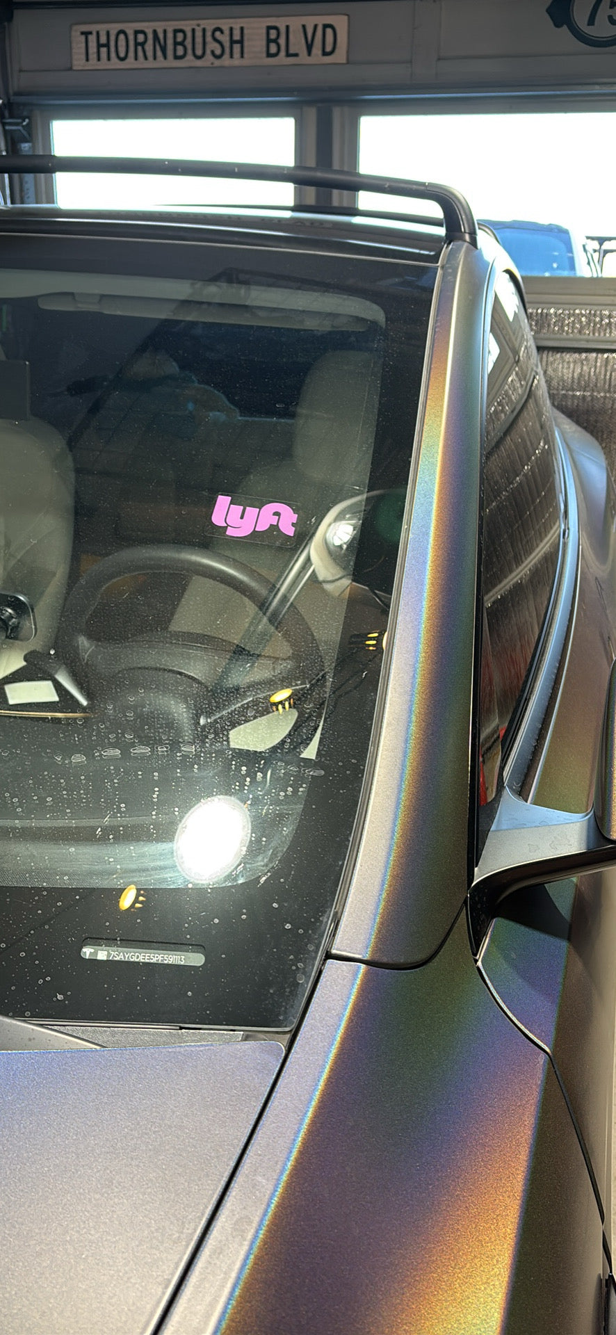 Lyft Logo REMOVABLE Cling Sticker | Vinyl Decal | Lyft Logo | Easy On and Off | 3"x2" Size | High Quality | Ridesharing Food Delivery