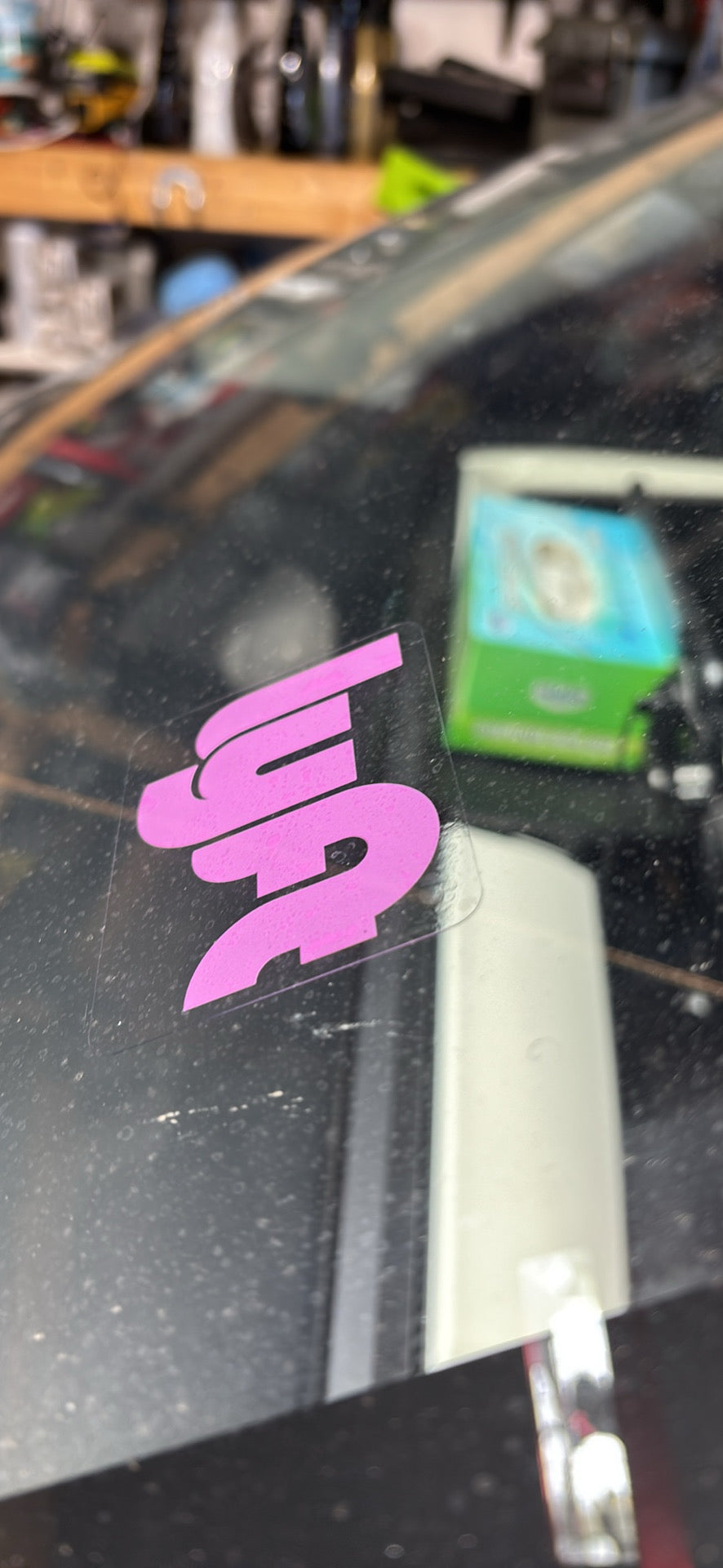 Lyft Logo REMOVABLE Cling Sticker | Vinyl Decal | Lyft Logo | Easy On and Off | 3"x2" Size | High Quality | Ridesharing Food Delivery