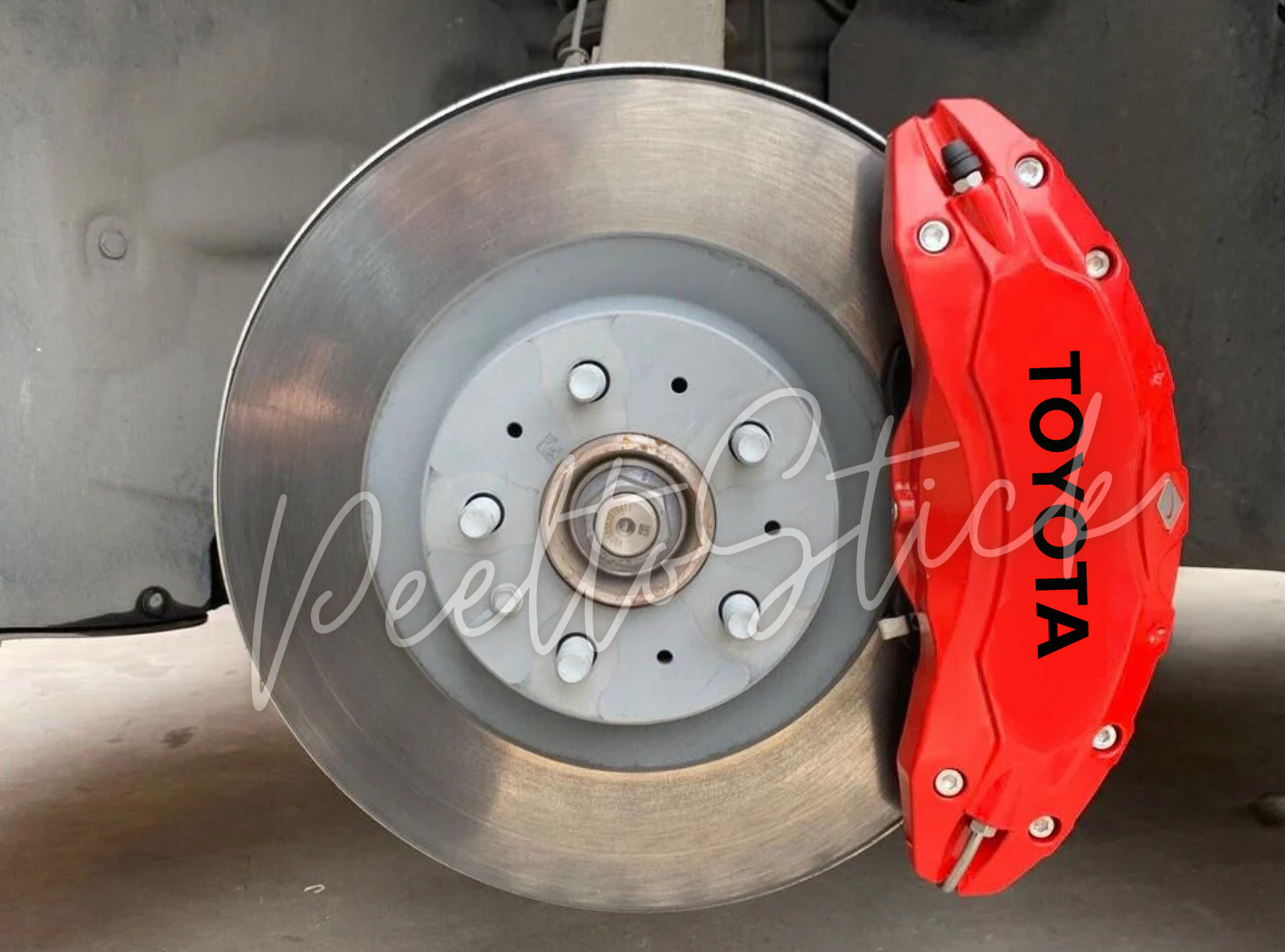 8x Toyota Brake Caliper Decals Text Only Vinyl | Toyota TRD Corolla RAV4 Matrix 4Runner