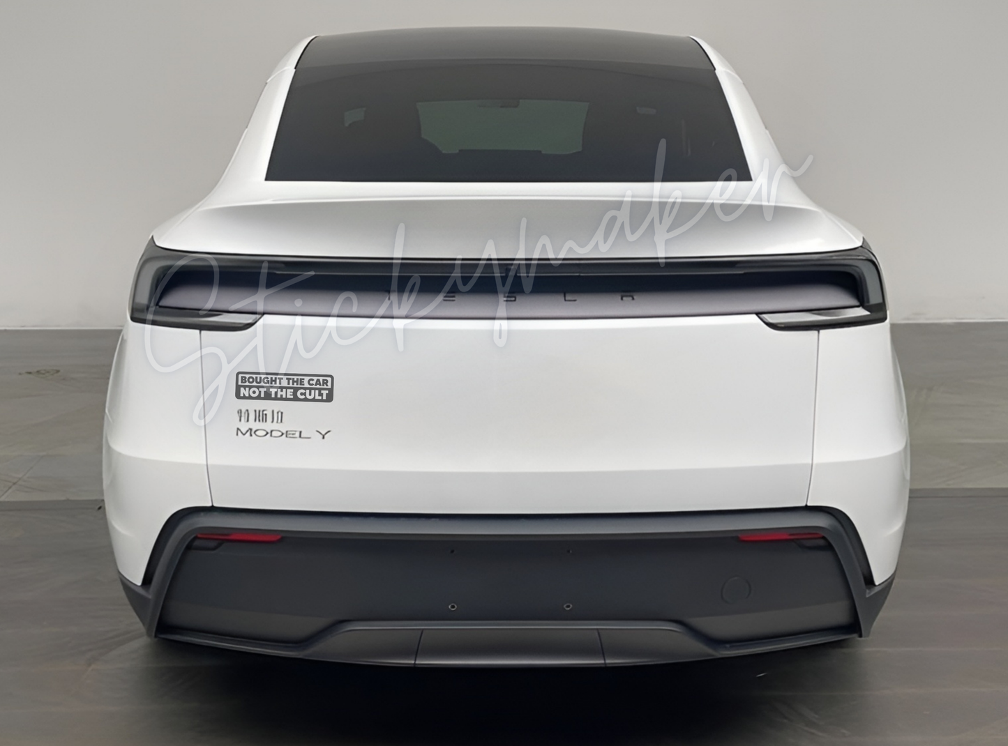 Bought the Car not the Cult Vinyl Decal  | Bumper Sticker | Anti Elon Tesla | High Quality Waterproof UV Resistant | 63 Color Choices