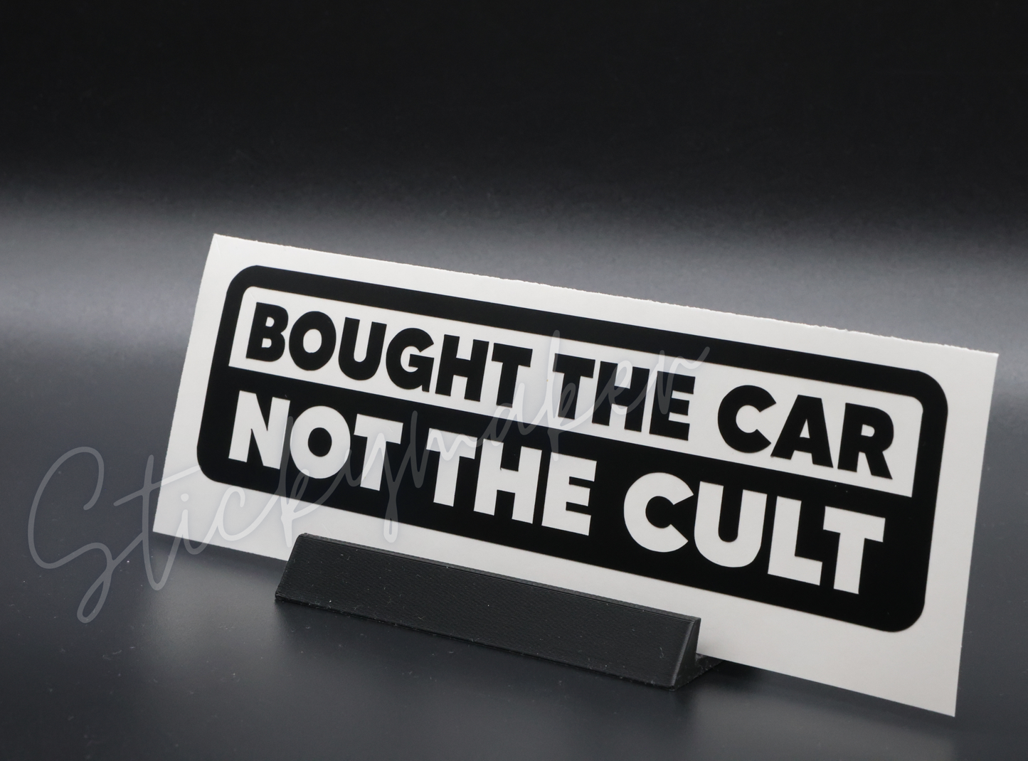 Bought the Car not the Cult Vinyl Decal  | Bumper Sticker | Anti Elon Tesla | High Quality Waterproof UV Resistant | 63 Color Choices