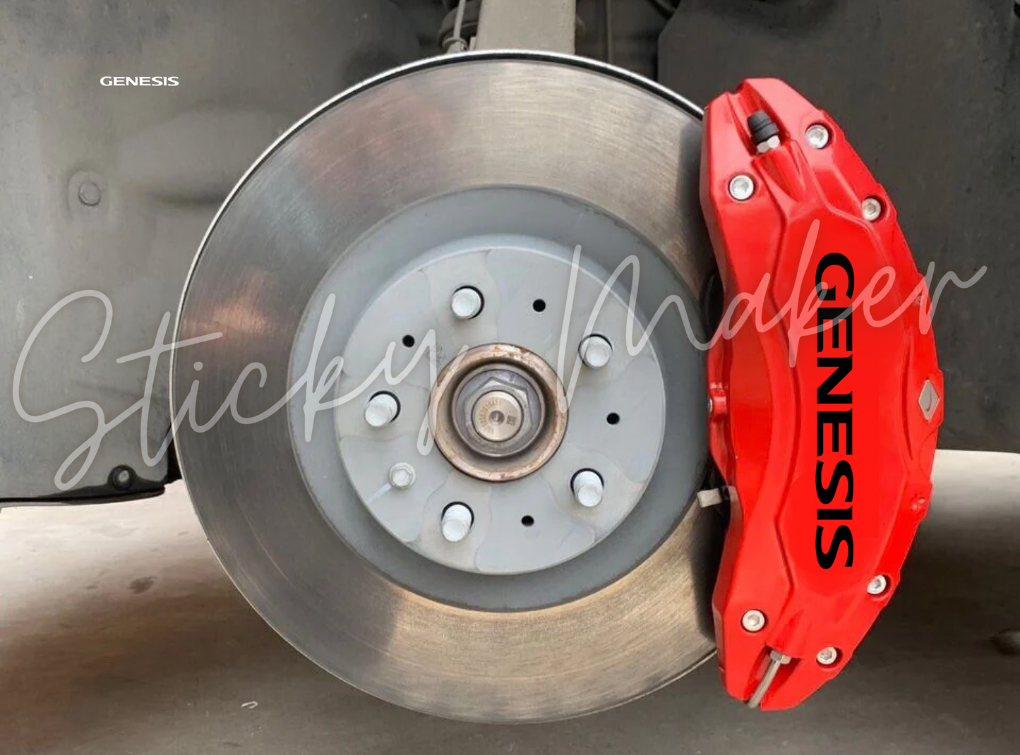 Hyundai Genesis Brake Caliper Vinyl Decal Set – Custom Caliper Lettering - Decal Set of 8