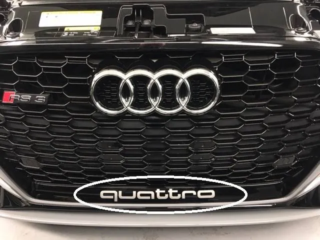 Quattro Logo Vinyl Decal - OEM Size Audi Emblem Replacement Sticker, Premium Oracal 651 Vinyl for Grille, Trunk, or Dashboard - Fits A3, A4, A5, S3, S4, RS6
