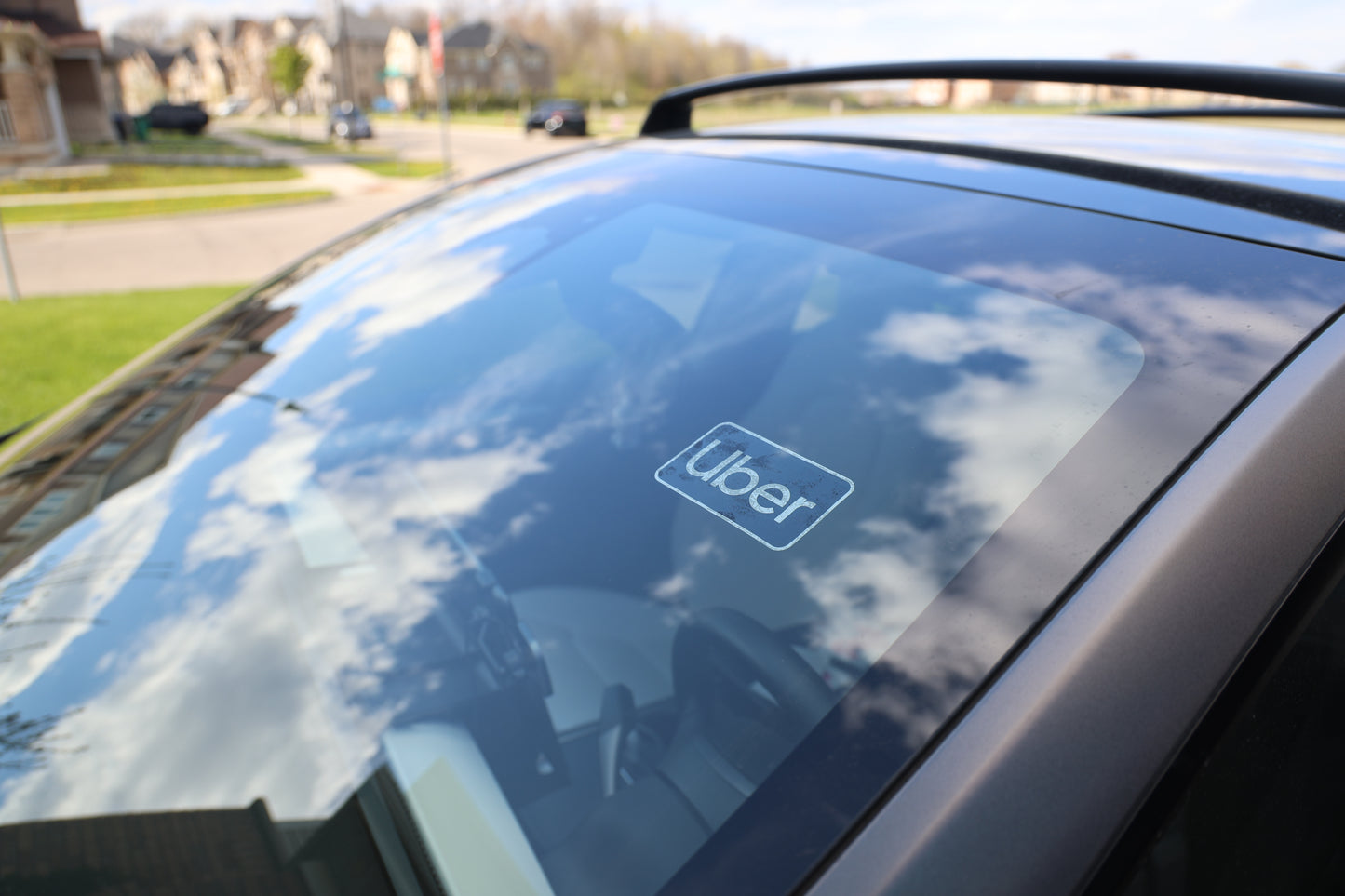 Uber Logo REMOVABLE Cling Sticker | Vinyl Decal | Uber Logo | Easy On and Off | 4"x2" Size | High Quality | Ridesharing Food Delivery