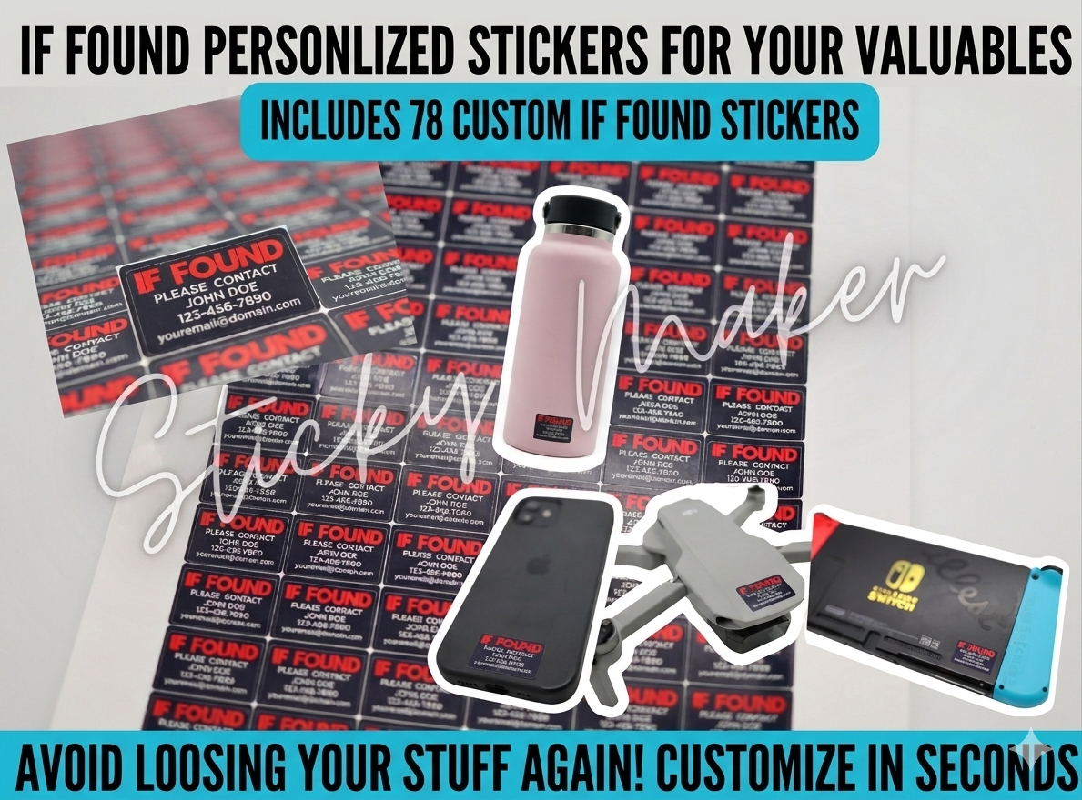 If Found, Please Return To Stickers – Personalized for Your Peace of Mind!