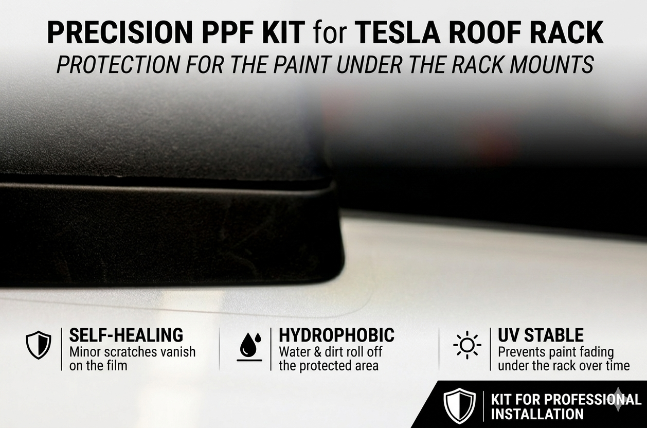 Tesla Model Y and 3 Roof Rack Paint Protection Film | Under Roof Rack PPF | Roof Rack Protective Stickers | Anti-Abrasion tape for roof rack