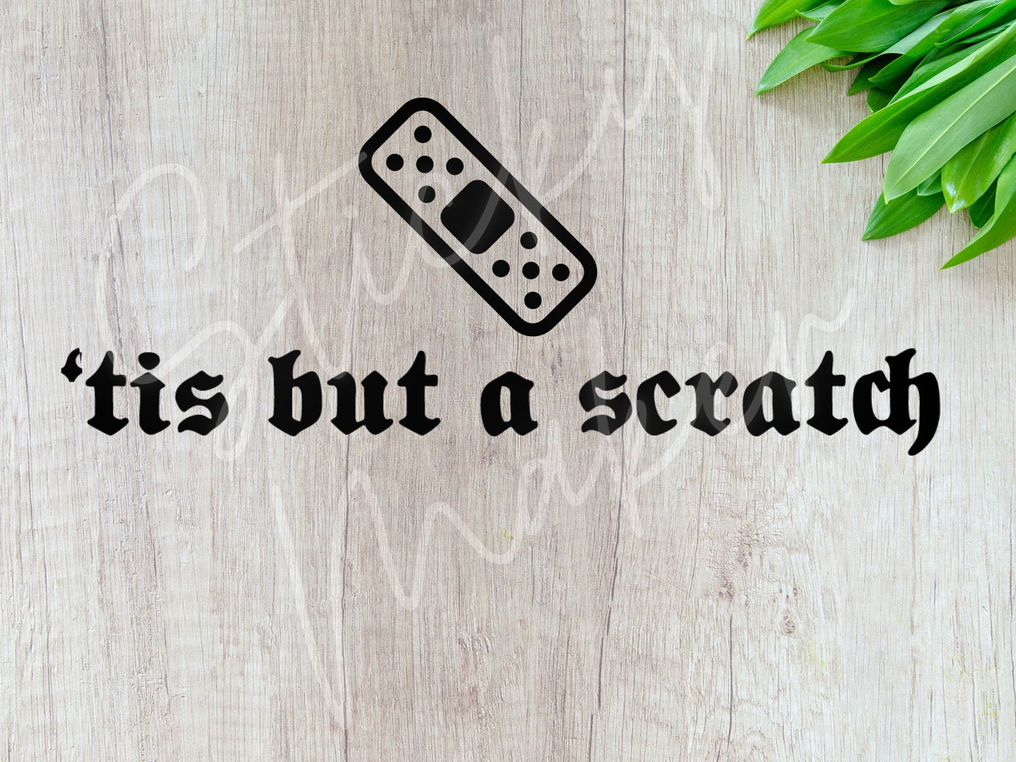 Tis But a Scratch Vinyl Decal Set – Funny Car Dent Sticker + Band-Aid Decal