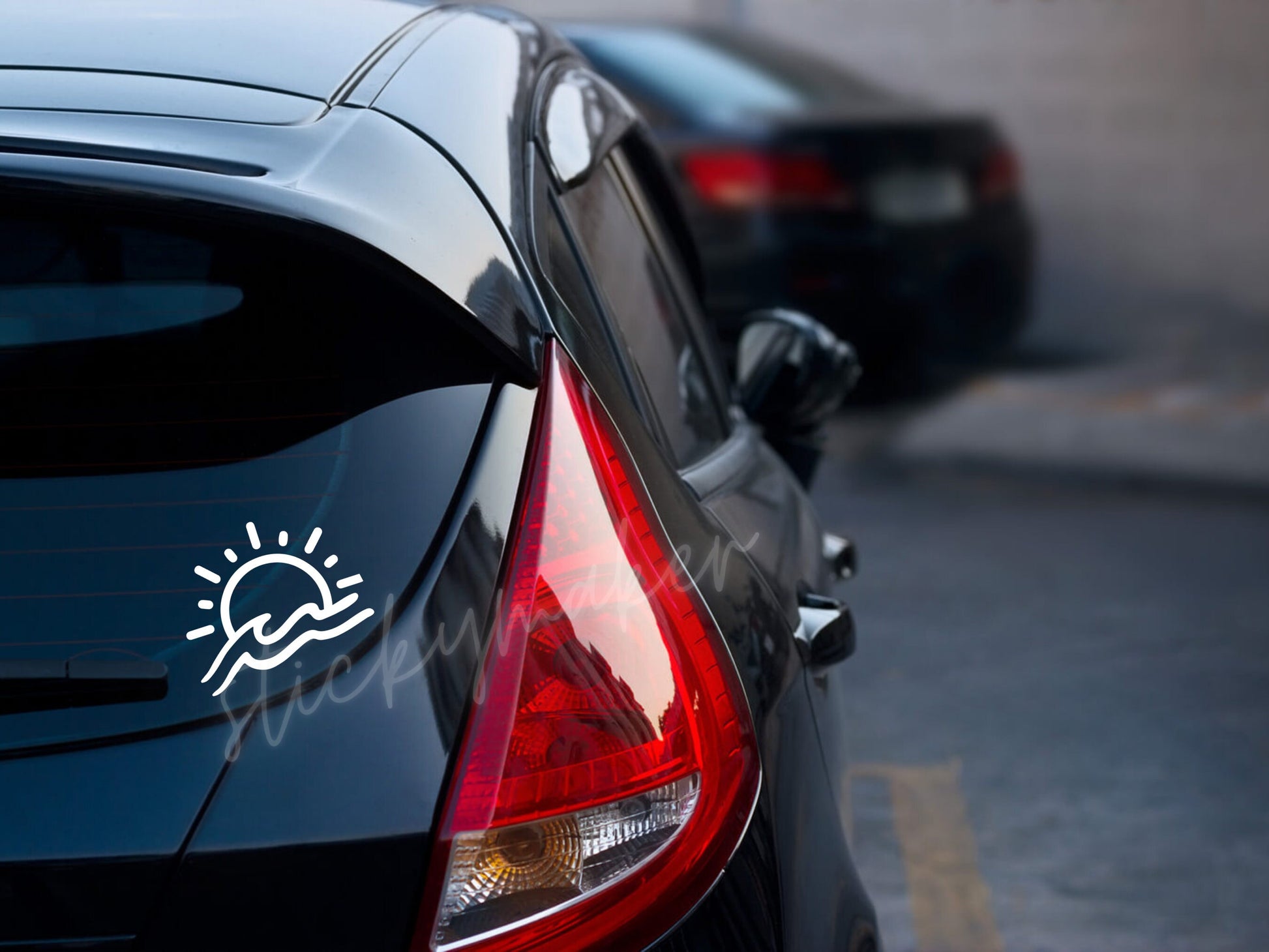 Sun Wave Vinyl Decal | Camping | Car Decal | Trailer | Travel | Mug Decal | Thermos Decal | Phone|  Laptop | Decal | Bottle Decal | Beach - Sticky Maker