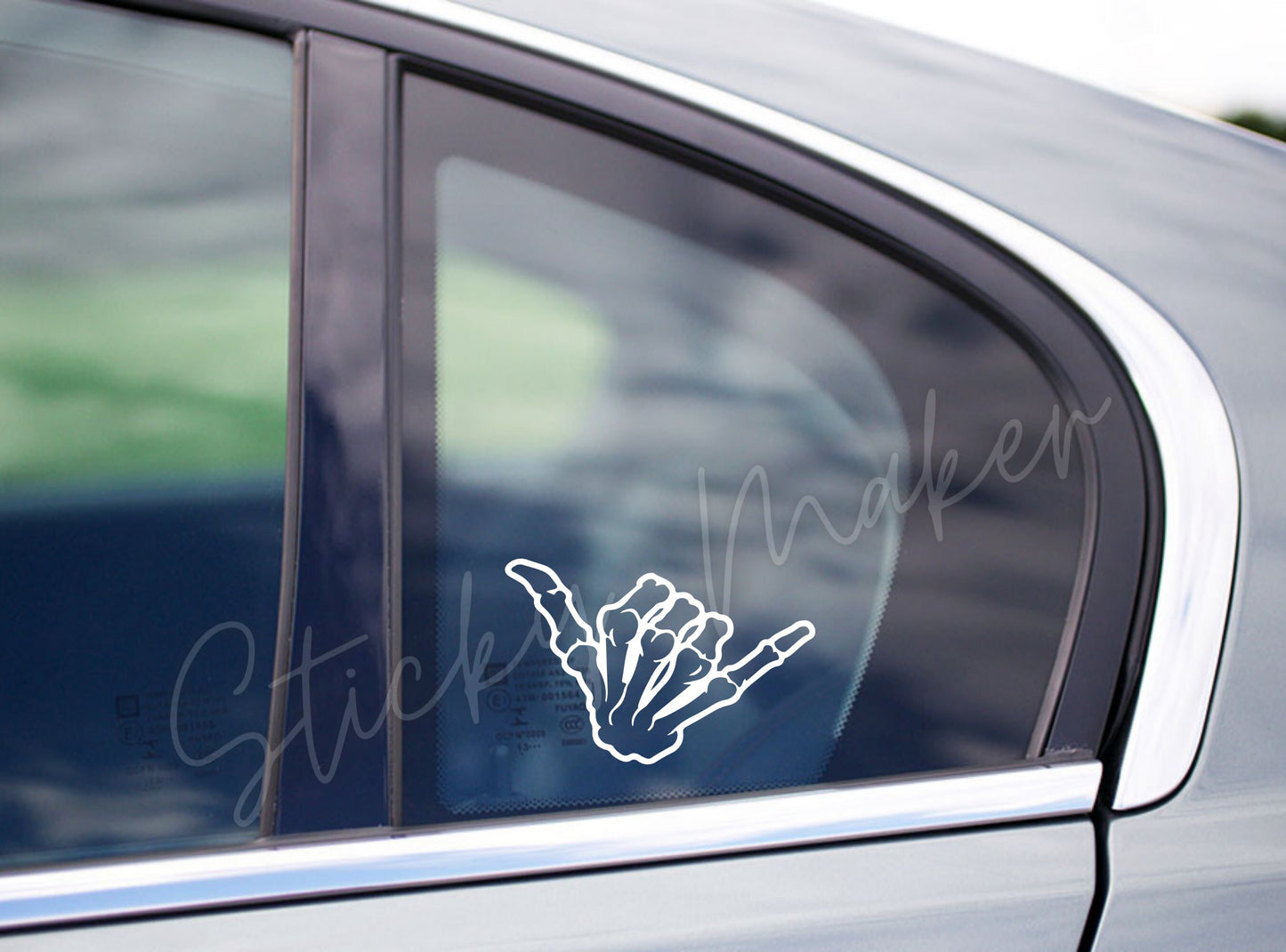 Shaka Hand Sign Skeleton Hang Loose Right On Vinyl Decal Sticker Hawaii Aloha Spirit Things are Great Take it Easy Thank You Hand Sign - Sticky Maker