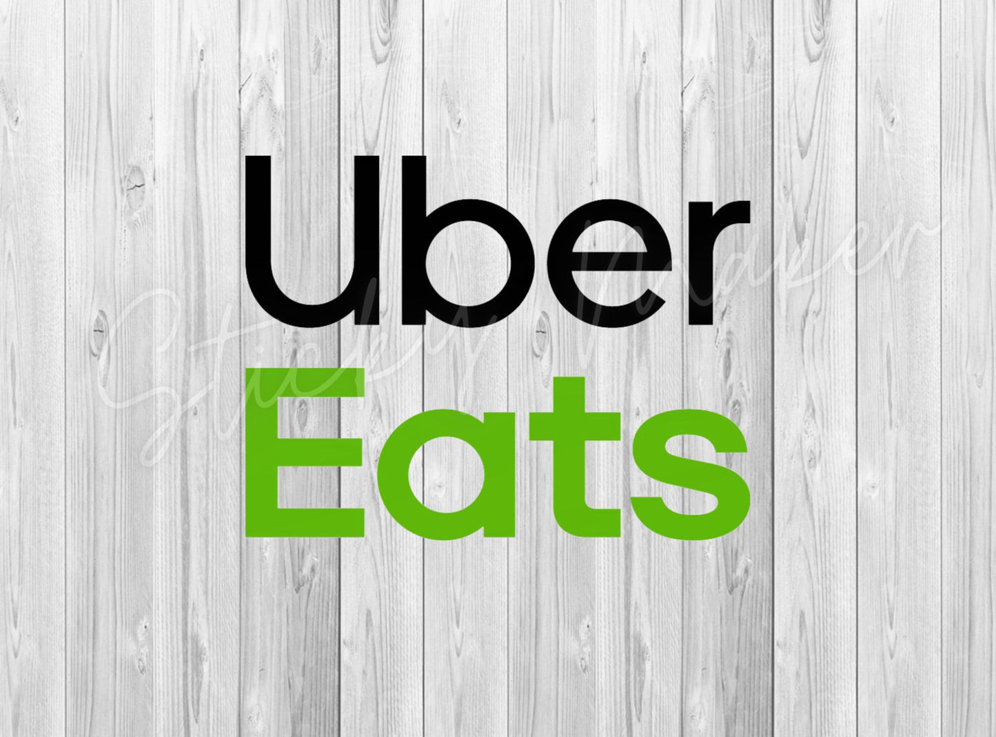 Uber Eats Logo | Cut out Vinyl Decal Sticker | food delivery | Black and Green Text - Sticky Maker