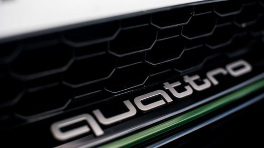 Quattro Logo Vinyl Decal - OEM Size Audi Emblem Replacement Sticker, Premium Oracal 651 Vinyl for Grille, Trunk, or Dashboard - Fits A3, A4, A5, S3, S4, RS6